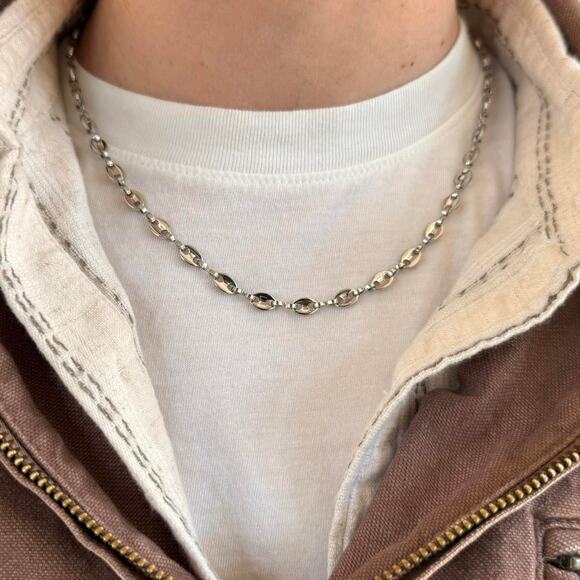 Other Other - Y2K 2000s Silver Link Chain Necklace Unisex Streetwear Jewelry New